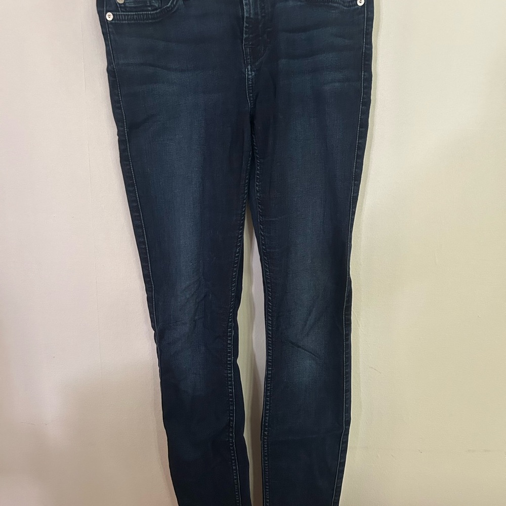 7 For All Mankind Women's Deep Indigo Skinny Jeans